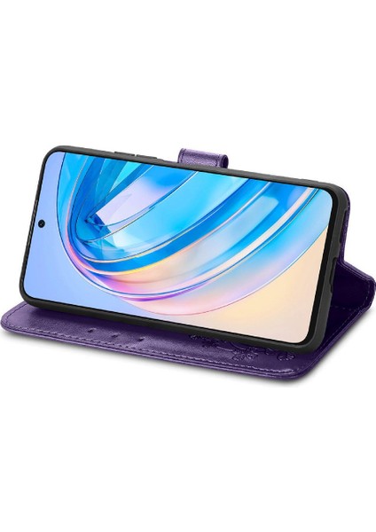 Mays Boutique Huawei Onur Için Kılıf X8A Kısa Kayış Dört Yapraklı Yonca Flip Kapak Iş (Yurt Dışından)