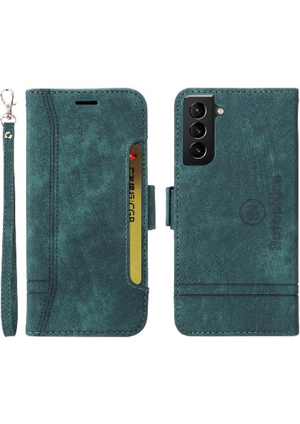 Samsung Galaxy S21 5g Kart Yuvaları Için Kılıf Tpu Deri Manyetik Cüzdan Flip (Yurt Dışından)