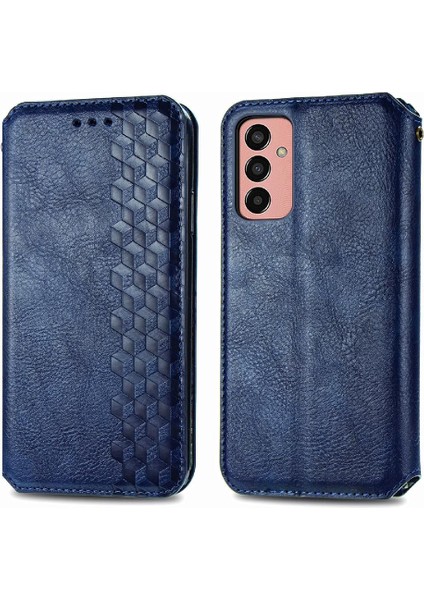 Samsung Galaxy M13 4g Zarif Iş Deri Kılıf Kapak Çevirin (Yurt Dışından)