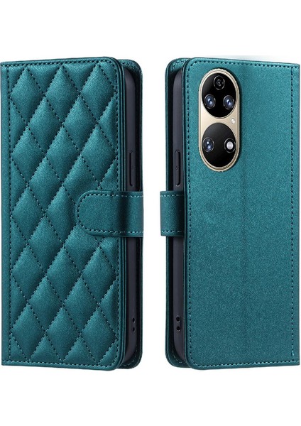 Mays Boutique Huawei P50 Pro Kart Yuvaları Için Telefon Kılıfı Tutucu El Kayışı Manyetik Kapak (Yurt Dışından)