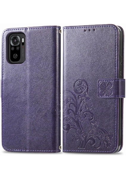 Xiaomi Redmi Için Not 10 4g Dört Yapraklı Yonca Kısa Kayış Kapak Çevirin (Yurt Dışından)