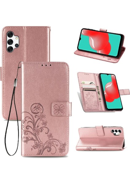 Samsung Galaxy A32 4g Zarif Iş Kısa Kayış Deri Kılıf (Yurt Dışından)