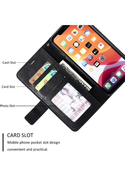 IPhone 11 Için Kılıf Cüzdan Flip Folio Kart Tutucu Kickstand Manyetik Pu (Yurt Dışından)