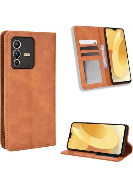 Vivo V23 5g Cüzdan Pu Deri Manyetik Kapatma Için Kılıf (Yurt Dışından)