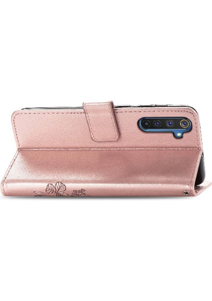 Realme 6 Pro Flip Kapak Kılıf Için Kılıf Zarif Iş Dört Yaprak (Yurt Dışından) fiyatları
