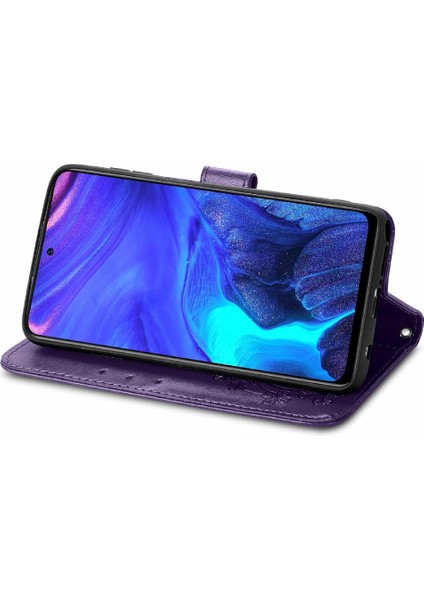 Infinix Not 10 Pro Zarif Iş Dört Yapraklı Yonca Flip Case Için Kılıf (Yurt Dışından)