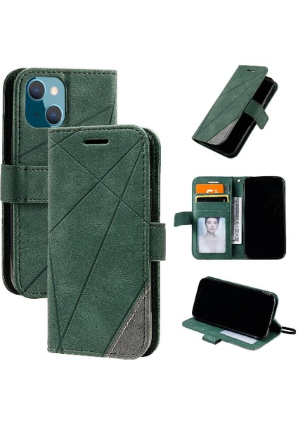 IPhone 14 Için Kılıf Cüzdan Flip Folio Manyetik Pu Deri Kart Tutucu (Yurt Dışından)
