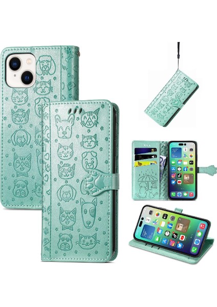 Iphone 14 Için Kılıf Artı Darbeye Karikatür Hayvanlar Deri Kılıf Flip (Yurt Dışından) fiyatları
