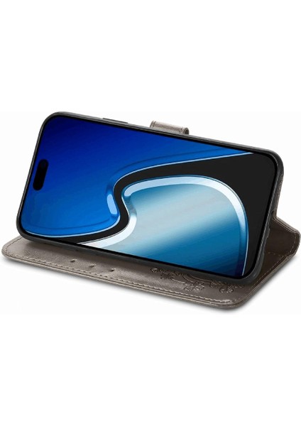 Iphone 15 Için Kılıf Artı Flip Kapak Dört Yapraklı Yonca Deri Kılıf Zarif (Yurt Dışından)