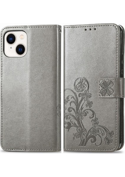 Iphone 15 Için Kılıf Artı Flip Kapak Dört Yapraklı Yonca Deri Kılıf Zarif (Yurt Dışından)