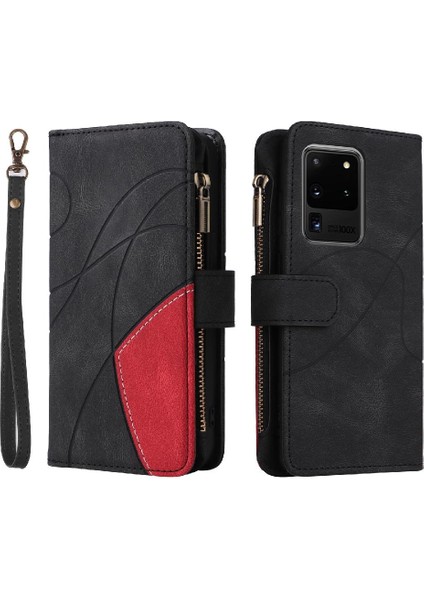 Samsung Galaxy S20 Ultra Fermuar Cüzdan Tarzı Dokuz Kart Yuvaları Için Kılıf (Yurt Dışından)