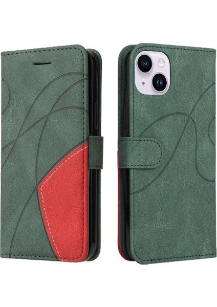 IPhone 15 Artı Kickstand Koruyucu Pu Deri Flip Folio Kılıf (Yurt Dışından)