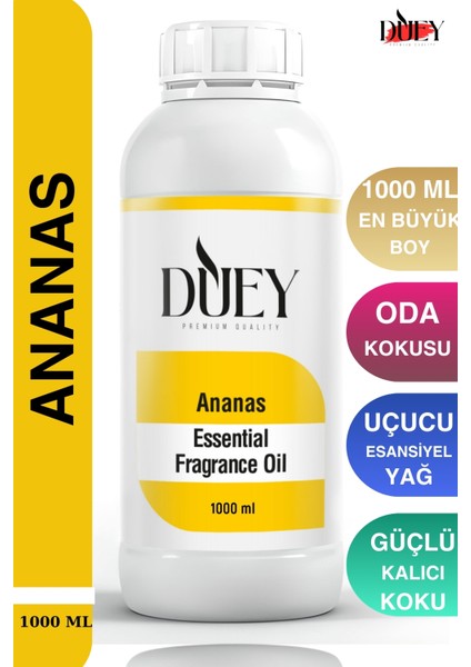 Ananas Uçucu Yağ 1000 ml Mum Esansı, Oda Kokusu, Hava Nemlendiricisi, Çamaşır Kurutma Topu