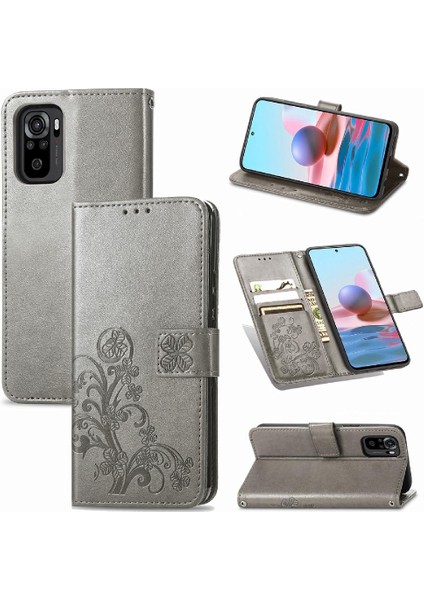 Xiaomi Redmi Için Not 10 4g Dört Yapraklı Yonca Kısa Kayış Kapak Çevirin (Yurt Dışından)