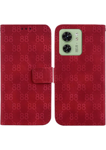 Motorola Kenar 40 Kickstand Pu Deri Cüzdan Kapak Kartı 8 Için Telefon Kılıfı (Yurt Dışından)