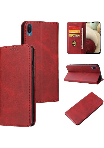 Samsung Galaxy A02/M02 Deri Folio Flip Case Tam Koruma (Yurt Dışından)