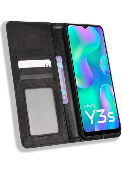 Vivo Y3S 2021 Manyetik Kapatma Pu Deri Cüzdan Için Kılıf (Yurt Dışından) modelleri