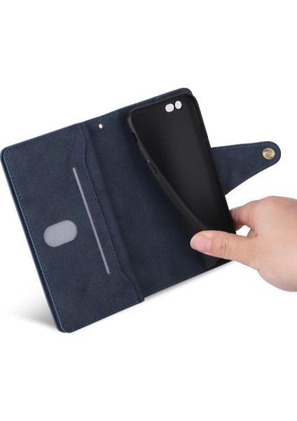 Iphone 6 Için Kılıf Artı/6s Artı Manyetik Deri Kart Tutucu Fermuar Cüzdan (Yurt Dışından)