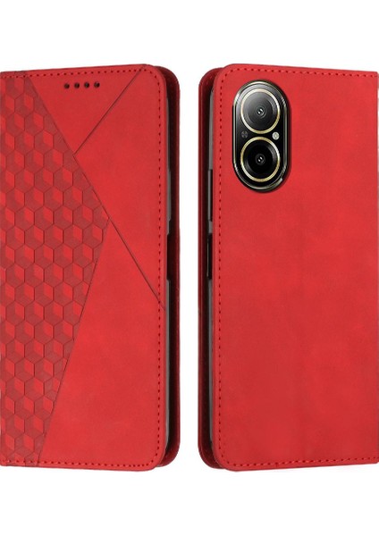 Realme C67 4g Yan Toka Kart Ekleme Pu Deri Darbeye Dayanıklı (Yurt Dışından)