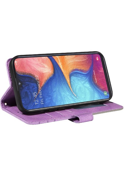 Samsung Galaxy A20E Kickstand Koruyucu Kart Yuvası Standı Pu (Yurt Dışından)
