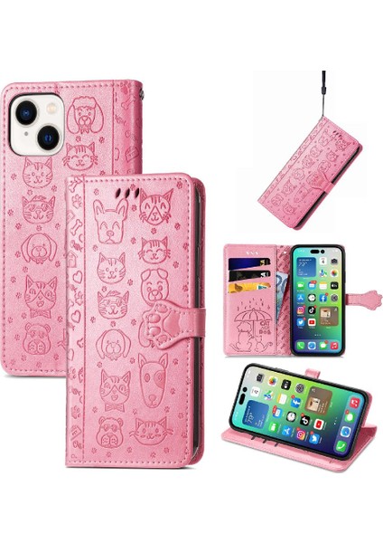 Iphone 14 Için Kılıf Artı Darbeye Karikatür Hayvanlar Deri Kılıf Flip (Yurt Dışından) fiyatları