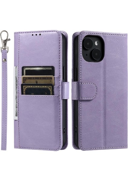 Iphone 13 Için Flip Case Pro Kickstand 6 Kart Yuvaları Pu Deri Cüzdan (Yurt Dışından)