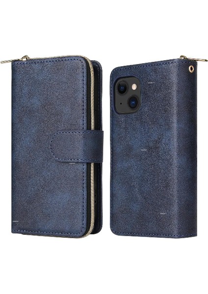 Iphone 15 Için Kılıf Kart Tutucu Fermuar Cep Cüzdan Kılıf 9 Kart Yuvaları ile (Yurt Dışından)