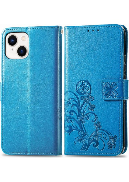 Iphone 15 Için Kılıf Artı Flip Kapak Dört Yapraklı Yonca Deri Kılıf Zarif (Yurt Dışından)