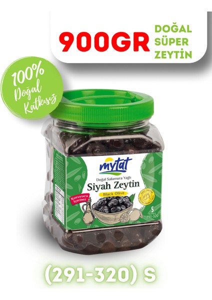 Doğal Gemlik Süper Siyah Zeytin 900 gr (291-320) S