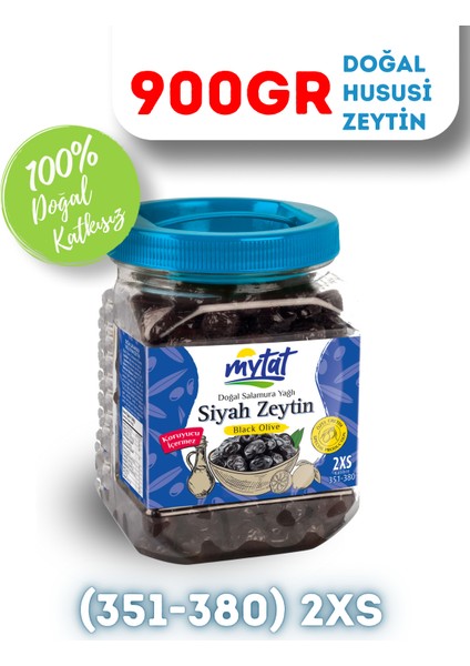 Doğal Gemlik Hususi Siyah Zeytin 900 gr (351-380) 2XS