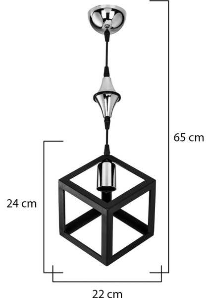 Küp Tekli Sarkıt Siyah Krom Karo