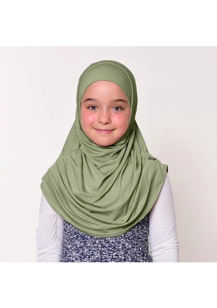 Zehranur Hijab Tek Parça Viskon Çocuk Pratik Şal/Eşarp (6-11 Yaş)