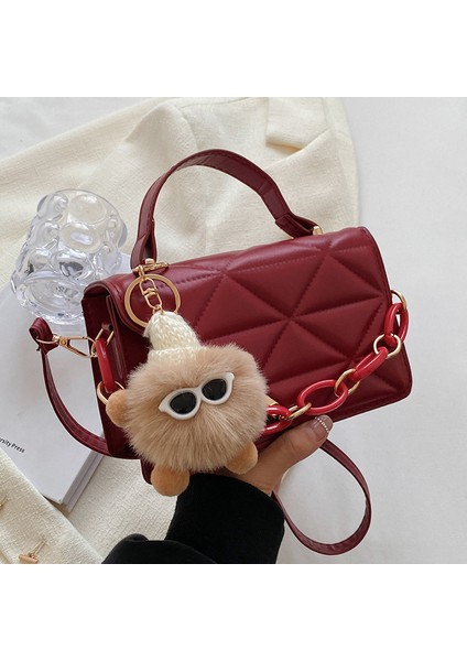 Kadınlar Için High-End Niş Retro Çanta 2024 Yeni Moda Eşkenar Dörtgen Crossbody Çanta Çok Yönlü Ins Omuz Çantası (Yurt Dışından)