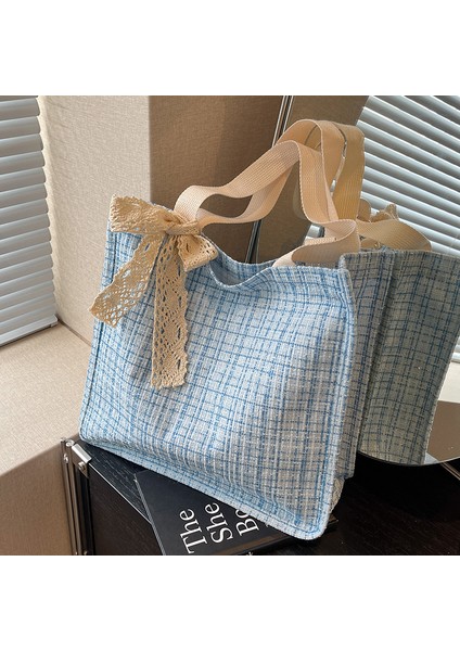 Kadınlar Için Büyük Kapasiteli Kanvas Çanta Japon Ins Sınıfı Işe Gidiş Geliş Omuz Çantası Yaz Çok Yönlü Hatıra Çanta (Yurt Dışından)