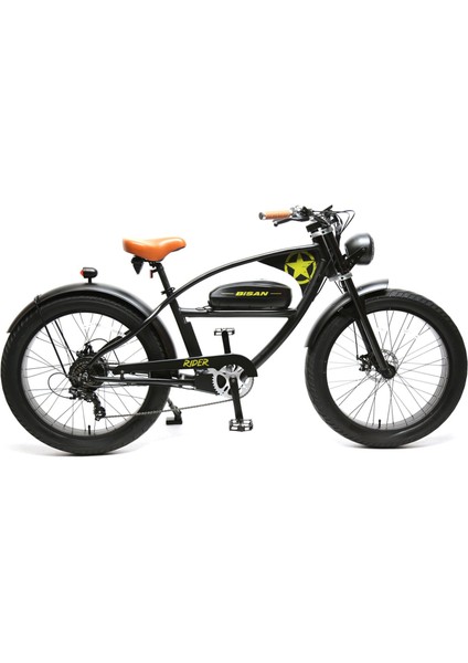 Rider 26'' 7V Md Elektrikli Fat Bike Bisiklet Mat Siyah - Yeşil 18''