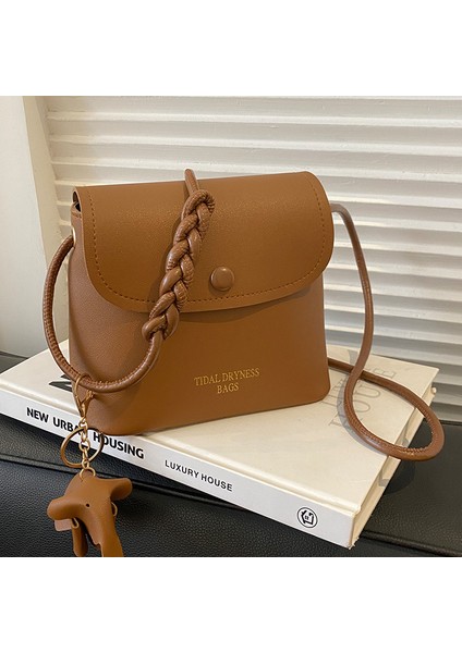 Kadınlar Için Niş Retro Cep Telefonu Çantası 2024 Sonbahar ve Kış Moda Doku Tek Omuz Çapraz Askılı Çanta Çok Yönlü Üst Düzey Kova Çantası (Yurt Dışından)