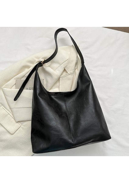 Retro Işe Gidip Gelme Çantası Kadın 2024 Yeni Moda Kore Çantası Çok Yönlü Rahat Büyük Kapasiteli Rahat Koltuk Altı Çantası (Yurt Dışından)