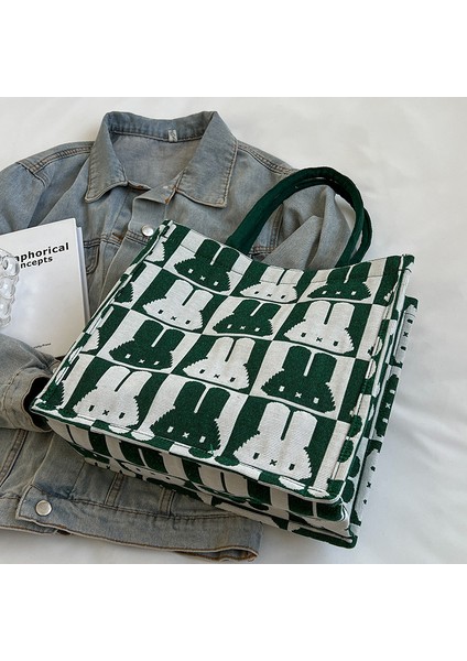 Kadınlar Için Ins Büyük Kapasiteli Tote Çanta Kore Versiyonu 2024 Yeni Stil Gezi Moda Anne Çantası Öğrenci Omuz Banliyö Çantası (Yurt Dışından)