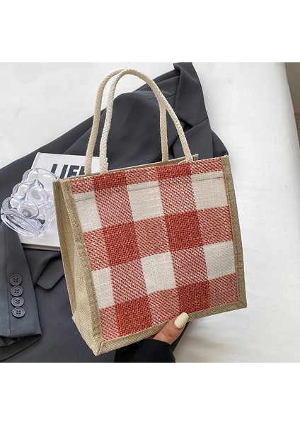 Kadınlar Için Keten Çanta, Dışarı Çıkmak Için Çok Yönlü Çanta, Jüt Çanta, Retro Keten Alışveriş Çantası, Hatıra Çantası (Yurt Dışından)