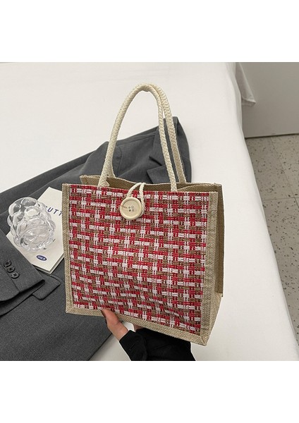Kadınların Yeni Sonbahar ve Kış Çantaları, Çok Yönlü, Üst Düzey, Niş Çantalar, Modaya Uygun Kırmızı Hatıra Keten Çantalar (Yurt Dışından)