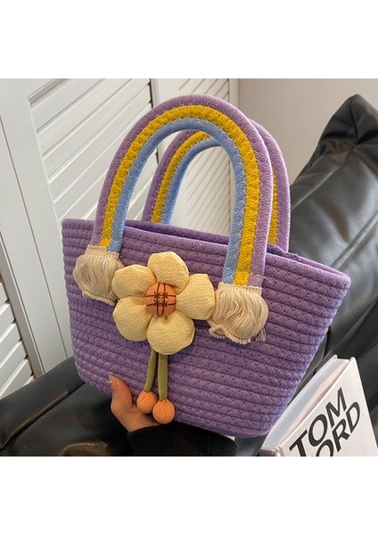 Kadınlar Için Yaz Dokuma Çanta 2024 Yeni Moda Moda Gezi Çanta Ins Kadınlar Için Seyahat Tatil Omuz Çantası (Yurt Dışından)