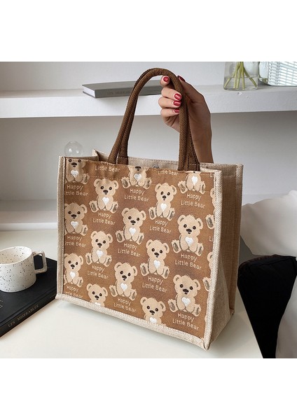 Kadınlar Için Büyük Kapasiteli Kanvas Tote Çanta 2024 Kore Versiyonu Ins Öğrenci Banliyö Omuz Çantası Moda Taşınabilir Anne Çantası (Yurt Dışından)