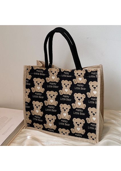 Kadınlar Için Büyük Kapasiteli Kanvas Tote Çanta 2024 Kore Versiyonu Ins Öğrenci Banliyö Omuz Çantası Moda Taşınabilir Anne Çantası (Yurt Dışından)