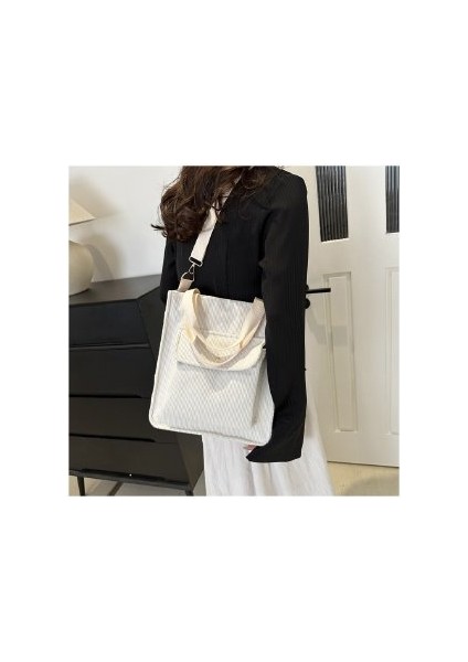 Retro Kadife Büyük Kapasiteli Kadın Çantası 2024 Yeni Kadife Çanta Batı Tarzı Crossbody Çanta Moda Banliyö Omuz Çantası (Yurt Dışından)