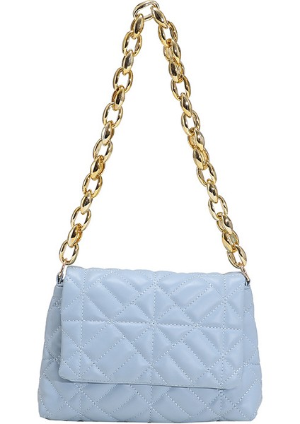 Yeni Kadın Çantası Elmas Zincir Moda Doku Tek Omuz Küçük Kare Çanta Kişilik Batı Tarzı Crossbody Çanta Basit Koltuk Altı Çantası (Yurt Dışından)