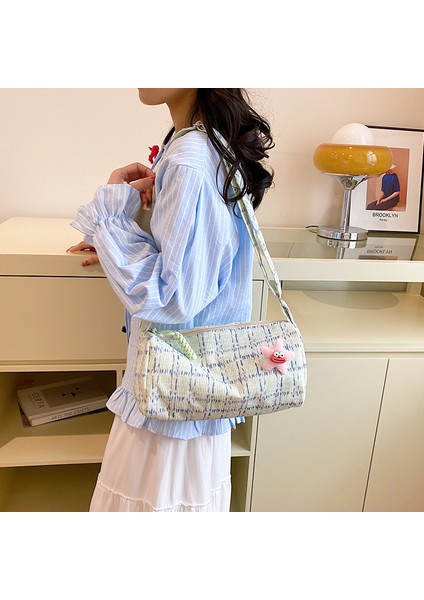 Moda Kore Tarzı Ekose Küçük Kare Çanta 2024 Yeni Moda Stil Kadife Büyük Kapasiteli Kadın Omuz Crossbody Çanta (Yurt Dışından) indirimleri