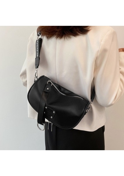 Kadınlar Için Bu Yılın Popüler Çantaları 2024 Yeni Moda Çok Yönlü Batı Tarzı Eyer Çantası Geniş Omuz Crossbody Çanta Yastık Çantası (Yurt Dışından) fırsatları