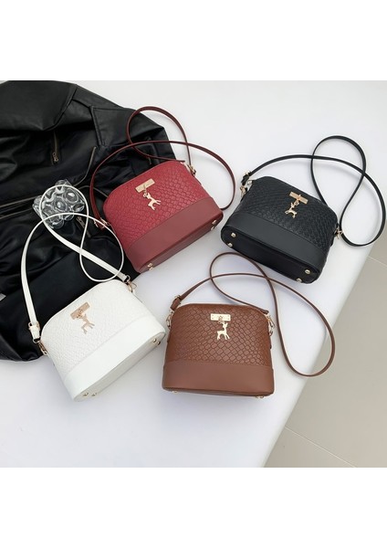 Kadınlar Için Yeni Retro Mizaç Basit Doku Kabuk Çanta 2024 Bahar Sıcak Tarzı Tek Omuz Crossbody Çanta Batı Tarzı Kadın Çantası (Yurt Dışından) indirimleri