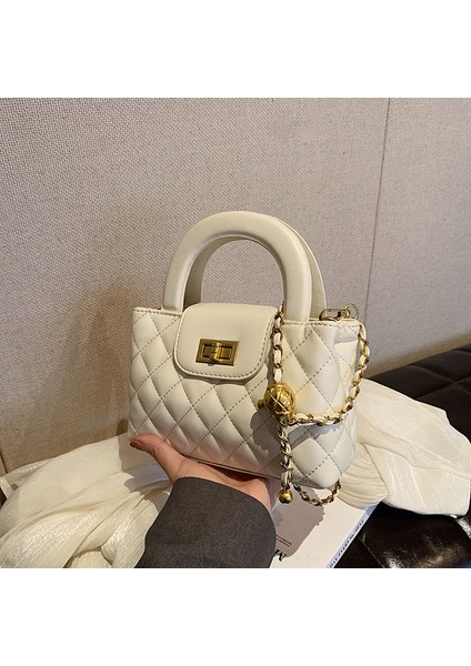 Kadınlar Için Fransız Niş Elmas Zincir Çanta 2024 Yeni Bahar ve Yaz Moda Çanta Banliyö Omuz Crossbody Küçük Çanta (Yurt Dışından)