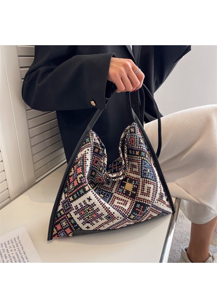 Büyük Kapasiteli Çanta Kadın Çantası 2024 Yeni Moda Moda Omuz Koltuk Altı Çantası Rahat Çok Yönlü El Çantası (Yurt Dışından) fırsatları
